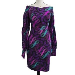 Womens Tailored Off Shoulder Dress L/XL SweetheartNeck Puffer Sleeves Whimsigoth